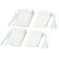 niceeshop(TM) Bolsas de Papel del Filtro de Té de Bombeo Línea de Desechable (Blanco- L Tamaño- Conjunto de 100)